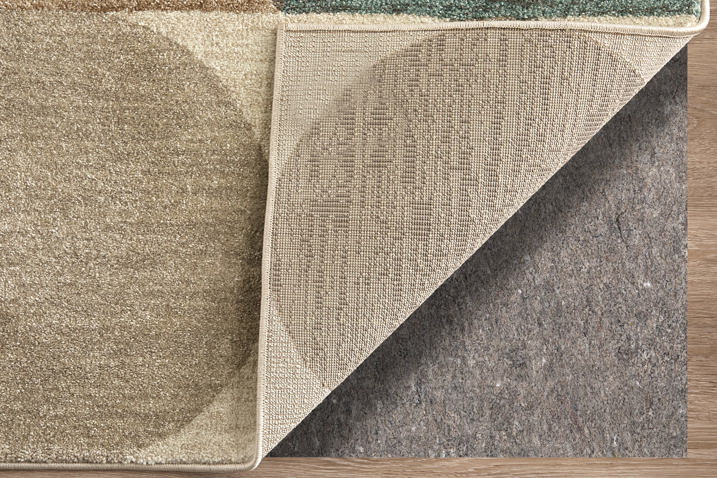 Eden Modern Color Block/Geometric Ivory/Brown/Blue - Feizy Rug