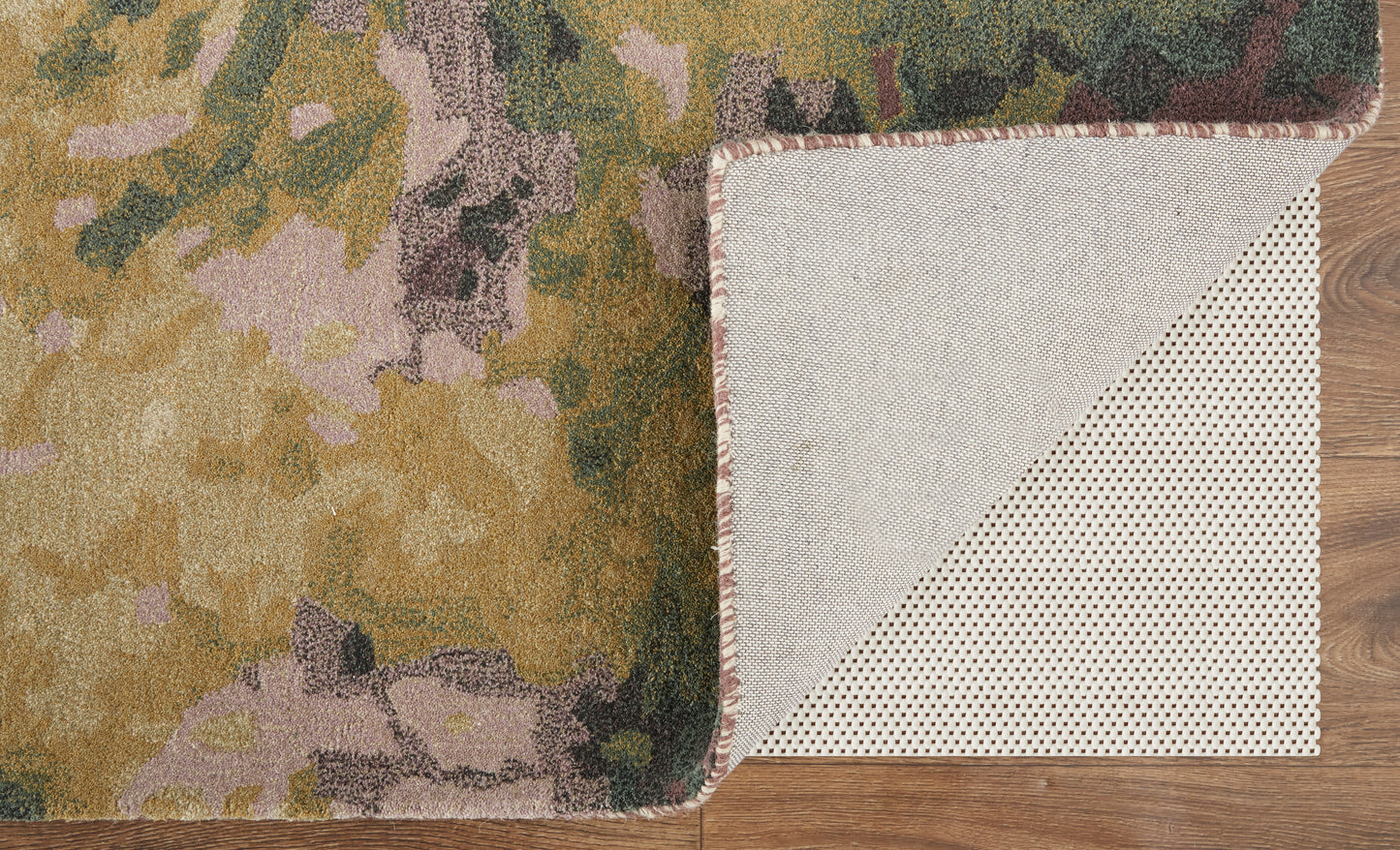 Amira Transitional/Industrial/Casual Abstract/Watercolor Gold/Purple/Green - Feizy Rug