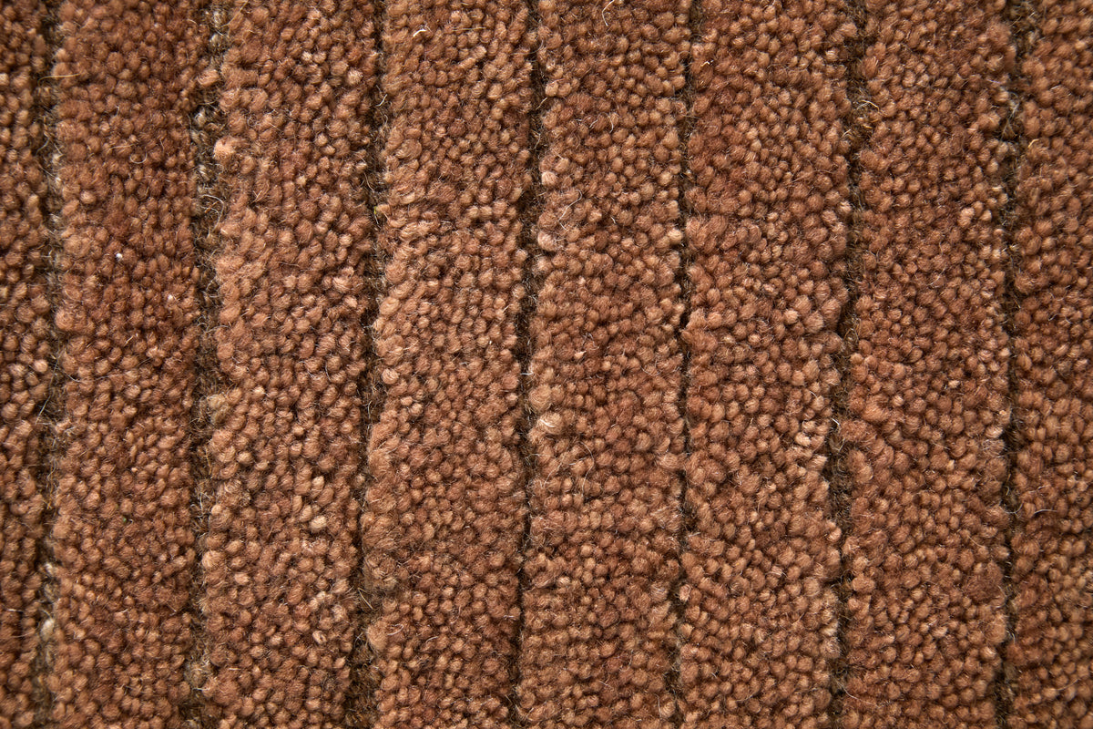 Cornerstone Modern/Casual Solid/Stripes Brown - Feizy Rug
