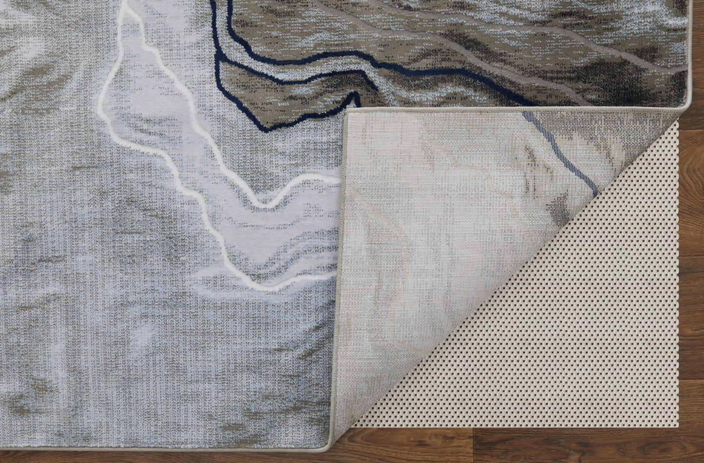 Gaspar Modern/Industrial/Casual Abstract/Watercolor Taupe/Gray/Blue - Feizy Rug