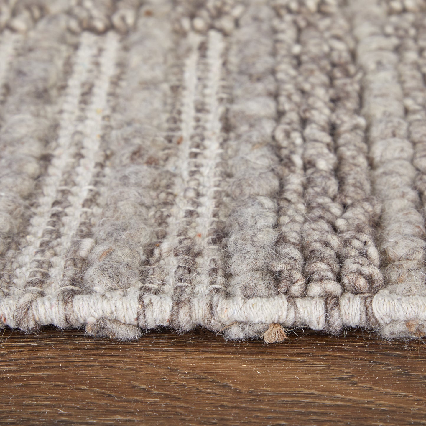 Herrick Modern/Casual Solid/Stripes Taupe/Ivory/Brown - Feizy Rug