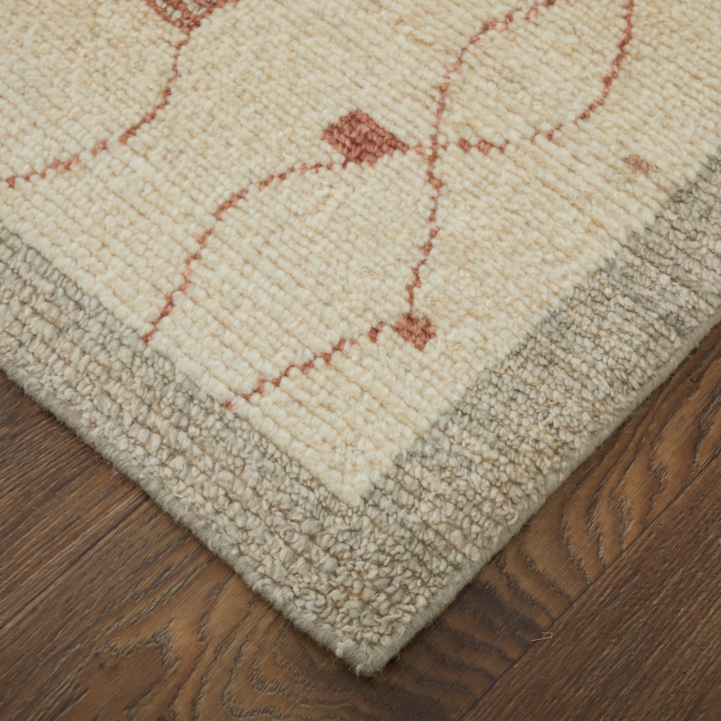 Kasbah Transitional/Global/Craftsman Tan/Gray/Red Area Rug
