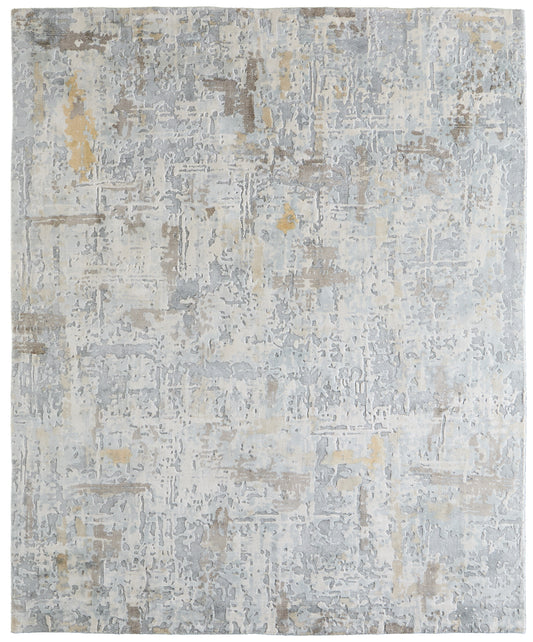 Braden Modern/Industrial/Casual Abstract/Watercolor Blue/Gray/Brown - Feizy Rug