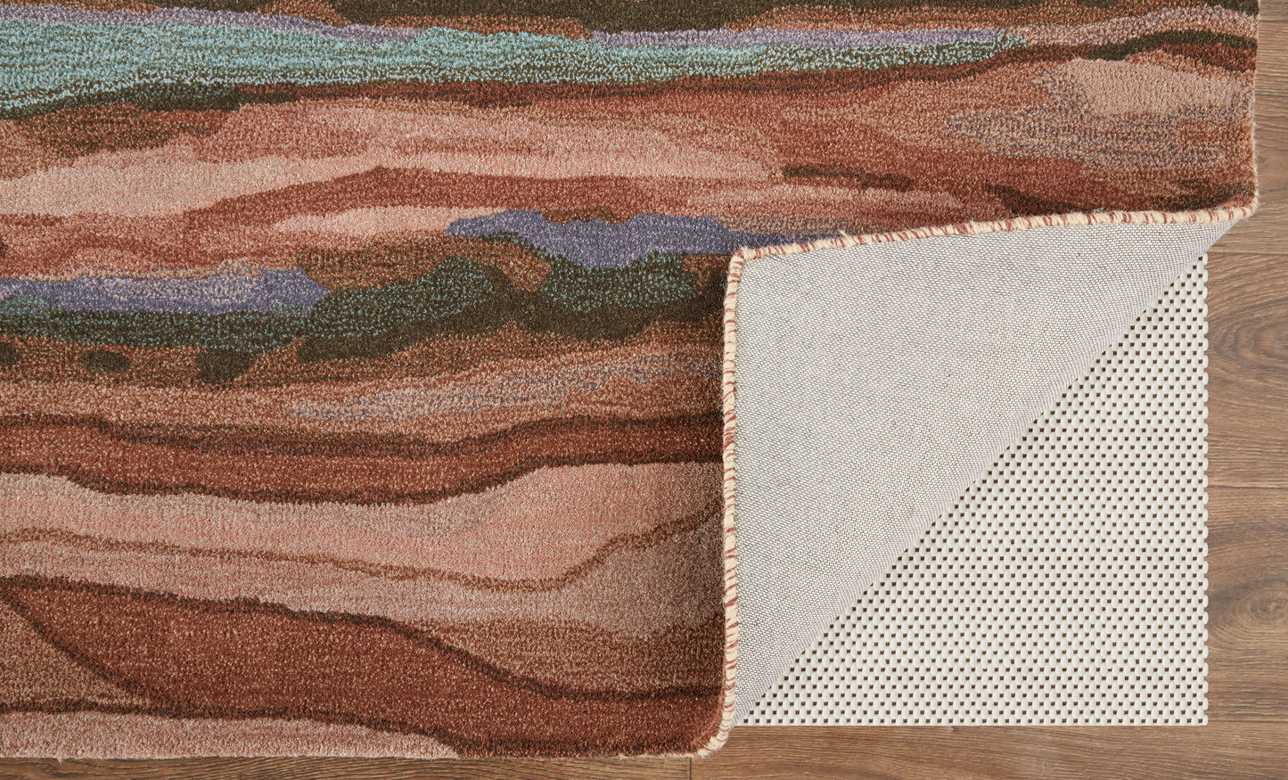 Amira Transitional/Industrial/Casual Abstract/Watercolor Red/Pink/Blue - Feizy Rug