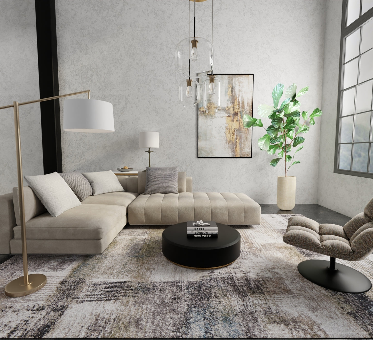 Skyview Modern/Industrial/Casual Gray/Taupe/Ivory Accent Rug  Feizy Rugs Small Parcel,Feizy Rugs,Skyview,Gray/Taupe/Ivory,1'8" x 2'10",Accent Rug,Polypropylene,Modern/Industrial/Casual,Turkey