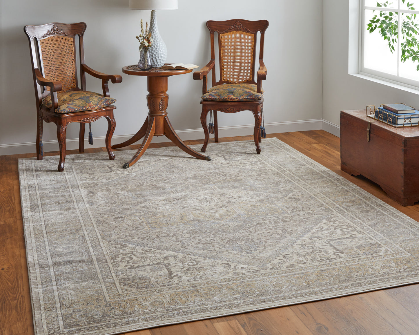 Celene Traditional/Vintage/Casual Tan/Brown/Ivory Area Rug