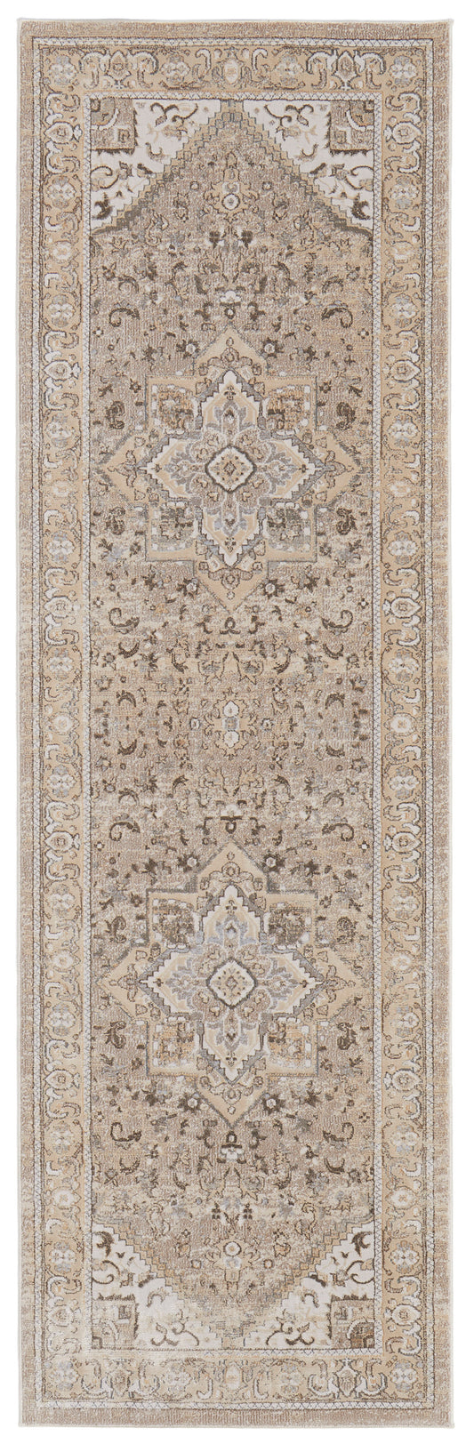 Celene Traditional/Vintage/Casual Brown/Ivory/Tan Runner  Feizy Rugs Small Parcel,Feizy Rugs,Celene,Brown/Ivory/Tan,2'6" x 8',Runner,Viscose/Polyester,Traditional/Vintage/Casual,Turkey