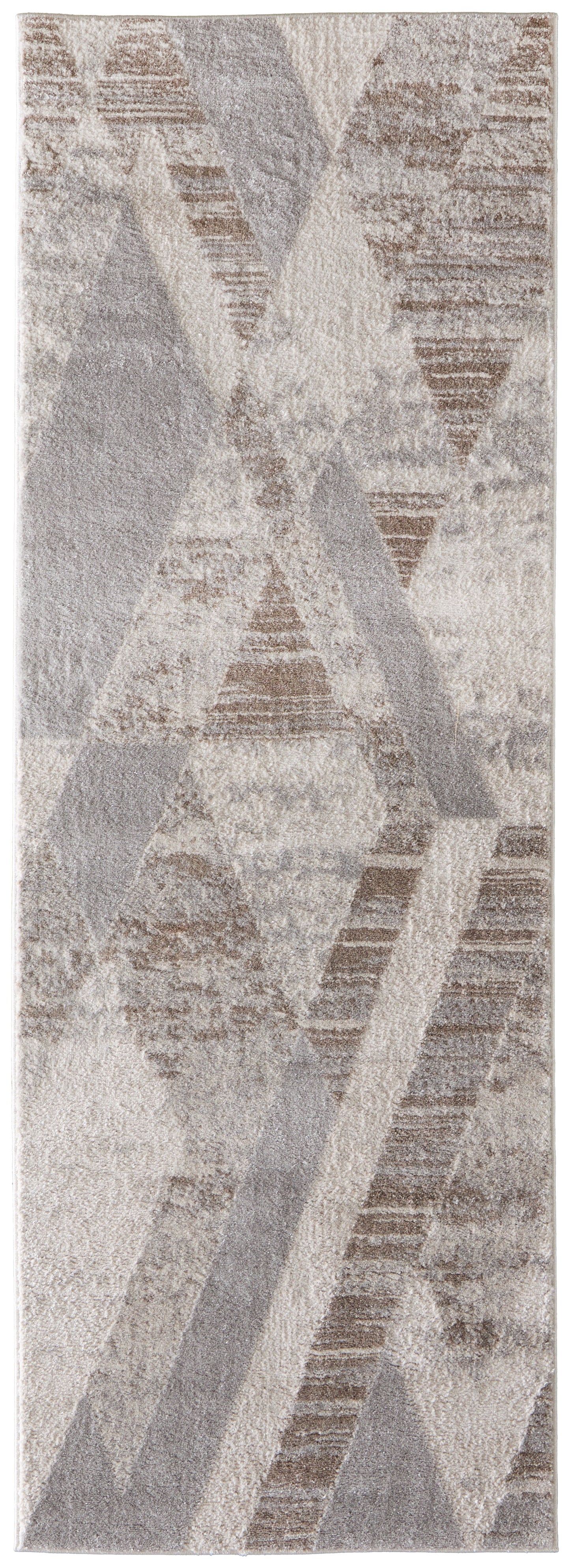 Vancouver Modern/Scandinavian Geometric/Diamond Tan/Brown/Ivory - Feizy Rug