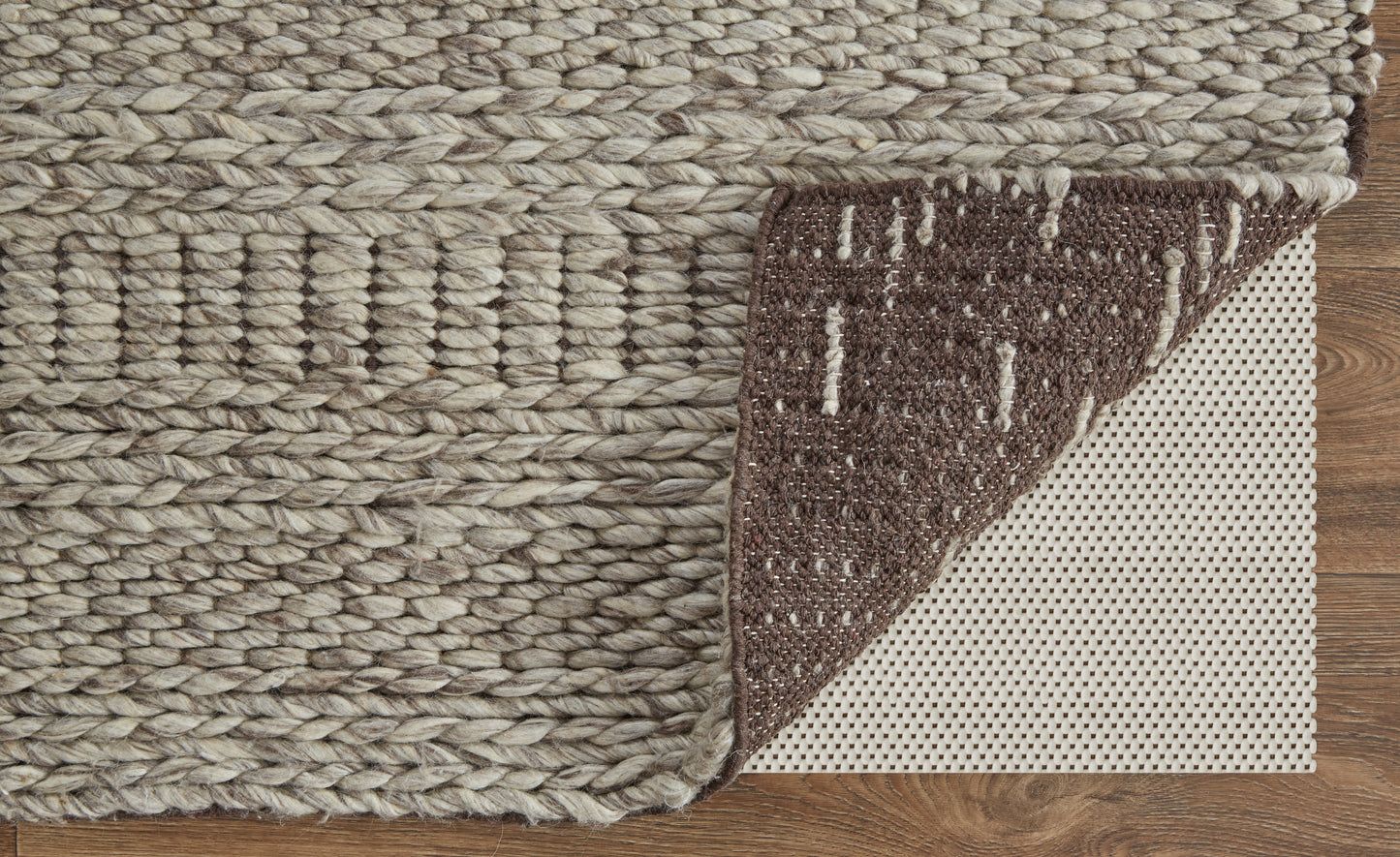 Berkeley Transitional/Scandinavian/Casual Geometric/Solid Ivory/Gray/Tan - Feizy Rug