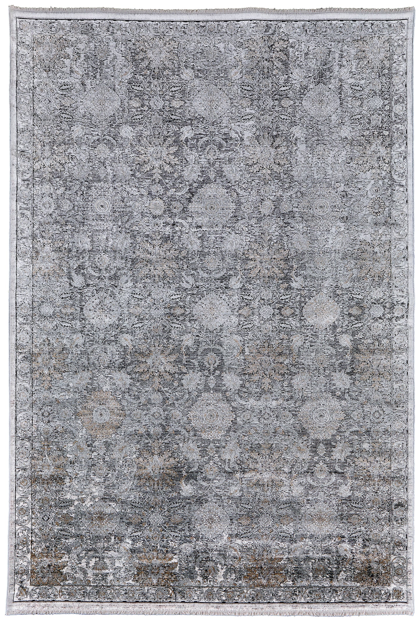 Sarrant Transitional/Farmhouse/Casual Gray/Silver/Tan Area Rug