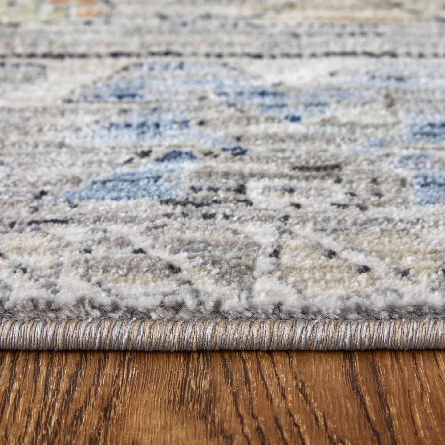Melrose Transitional/Casual/Industrial Distressed/Medallion/Diamond Gray/Red/Blue - Feizy Rug