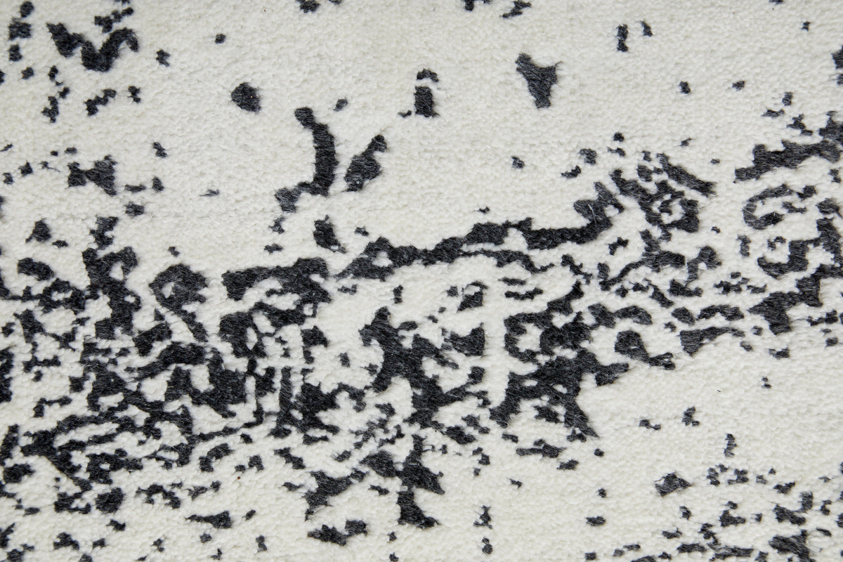 Coda Modern/Industrial/Global Abstract/Watercolor Black/White 8928 - Feizy Rug