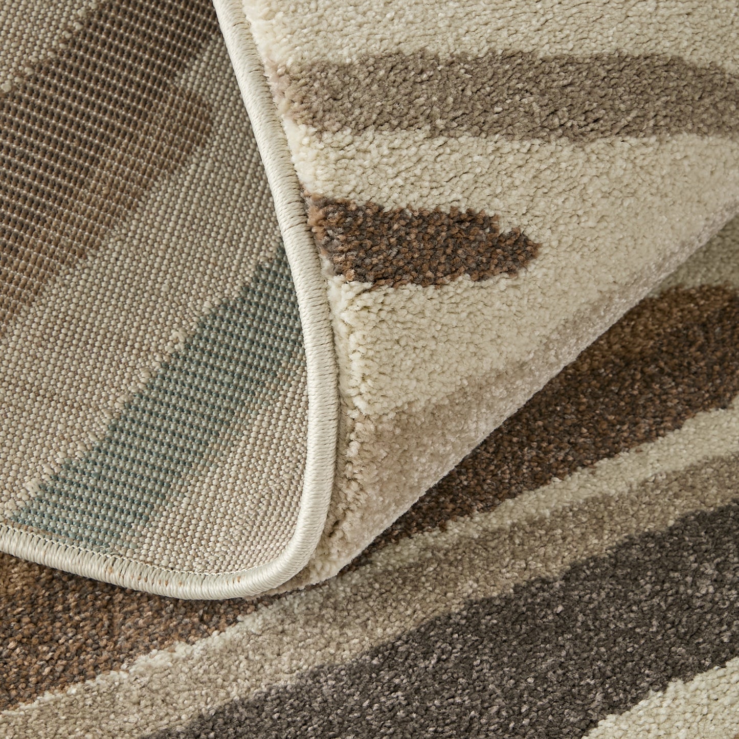 Eden Modern Abstract/Stripes Ivory/Brown/Blue - Feizy Rug
