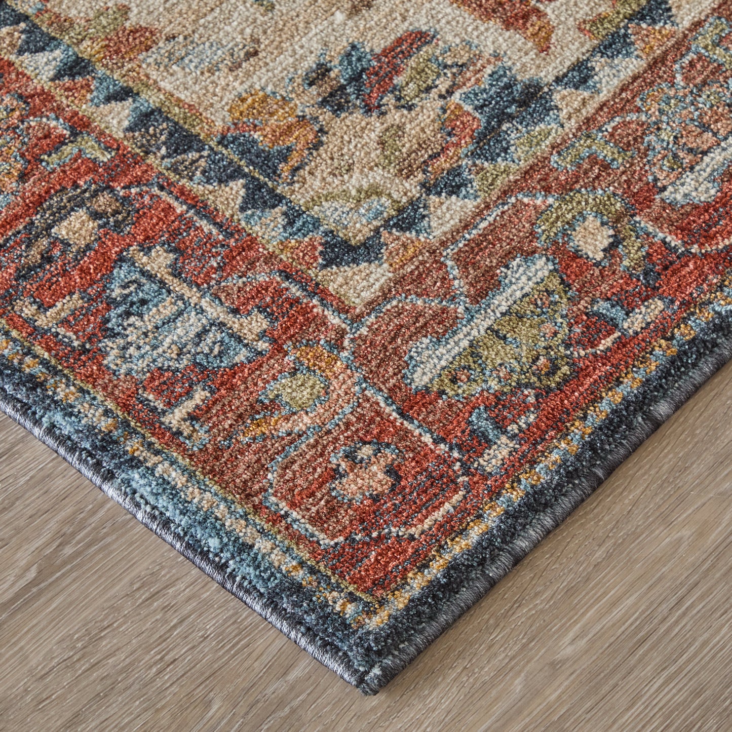 Pearson Traditional/Vintage Medallion/Floral & Botanical Ivory/Red/Blue - Feizy Rug