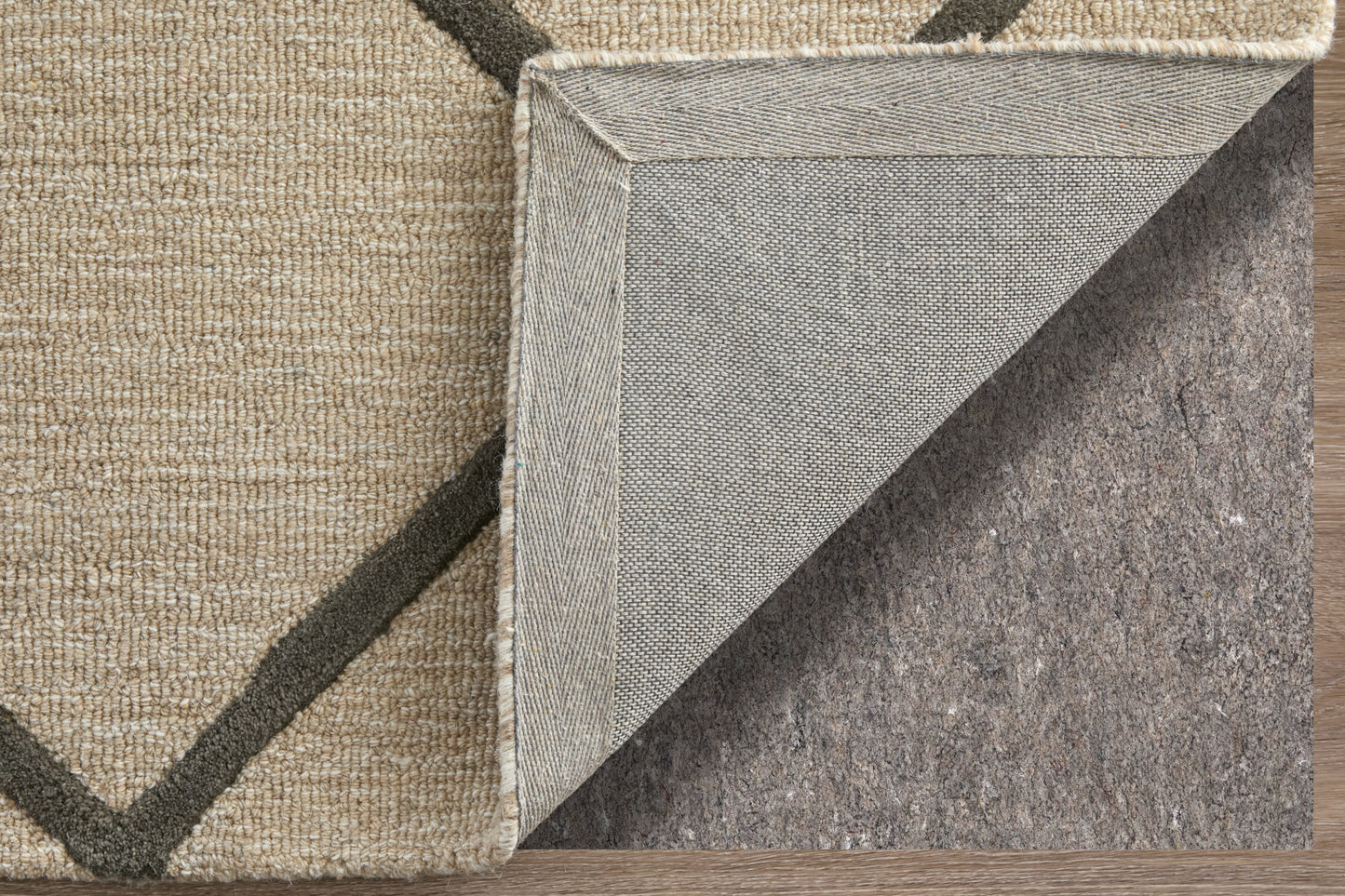 Kimball Transitional/Casual Trellis & Lattice/Argyle/Diamond Ivory/Gray/Tan - Feizy Rug