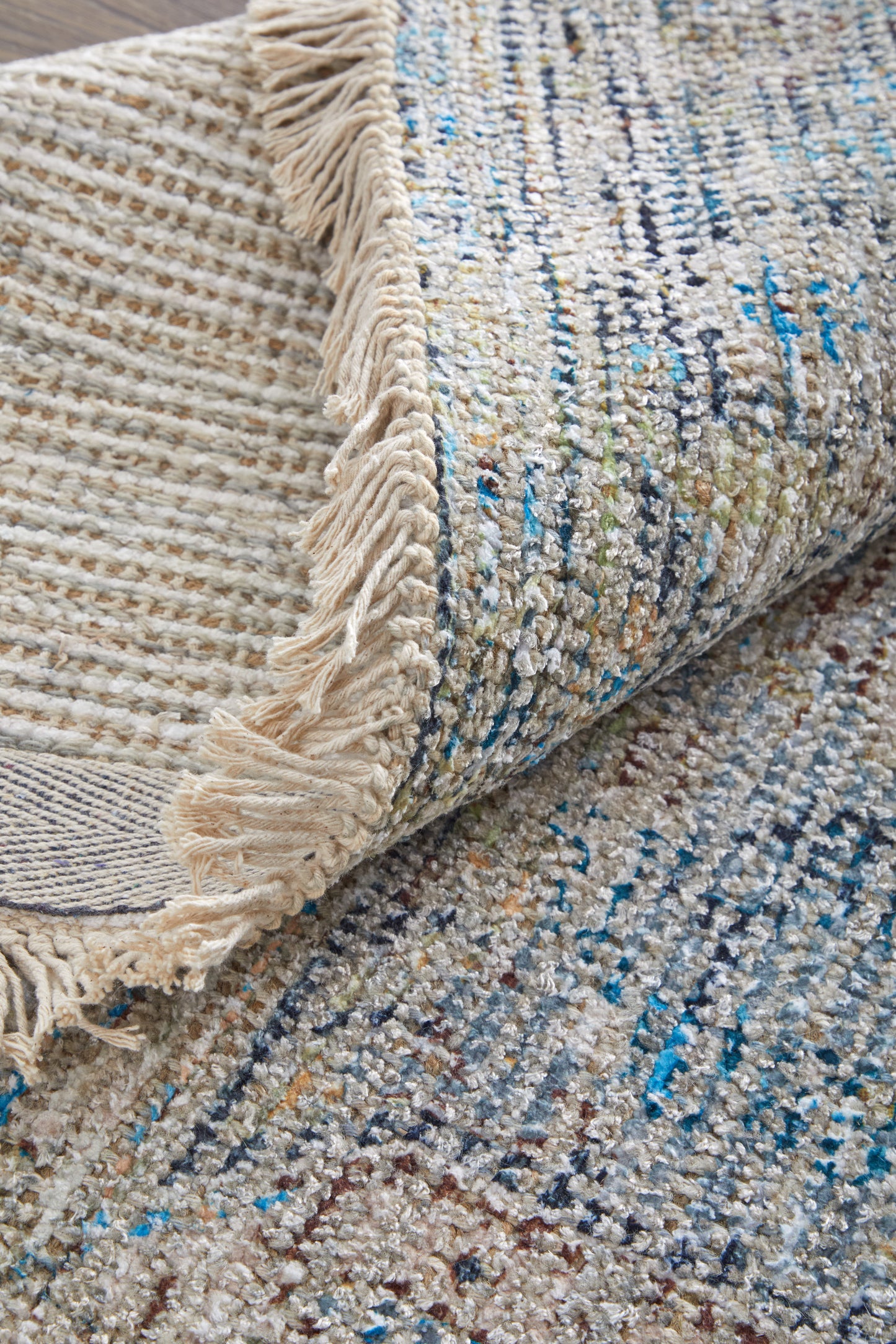 Caldwell Transitional/Bohemian & Eclectic/Vintage Blue/Gray/Tan Accent Rug
