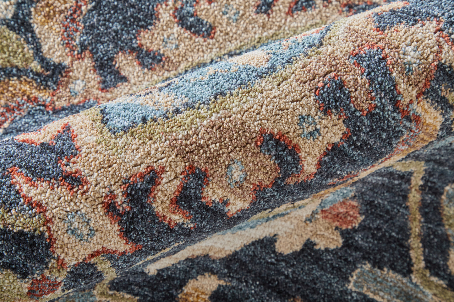 Pearson Traditional/Vintage Medallion/Floral & Botanical Blue/Red/Ivory - Feizy Rug