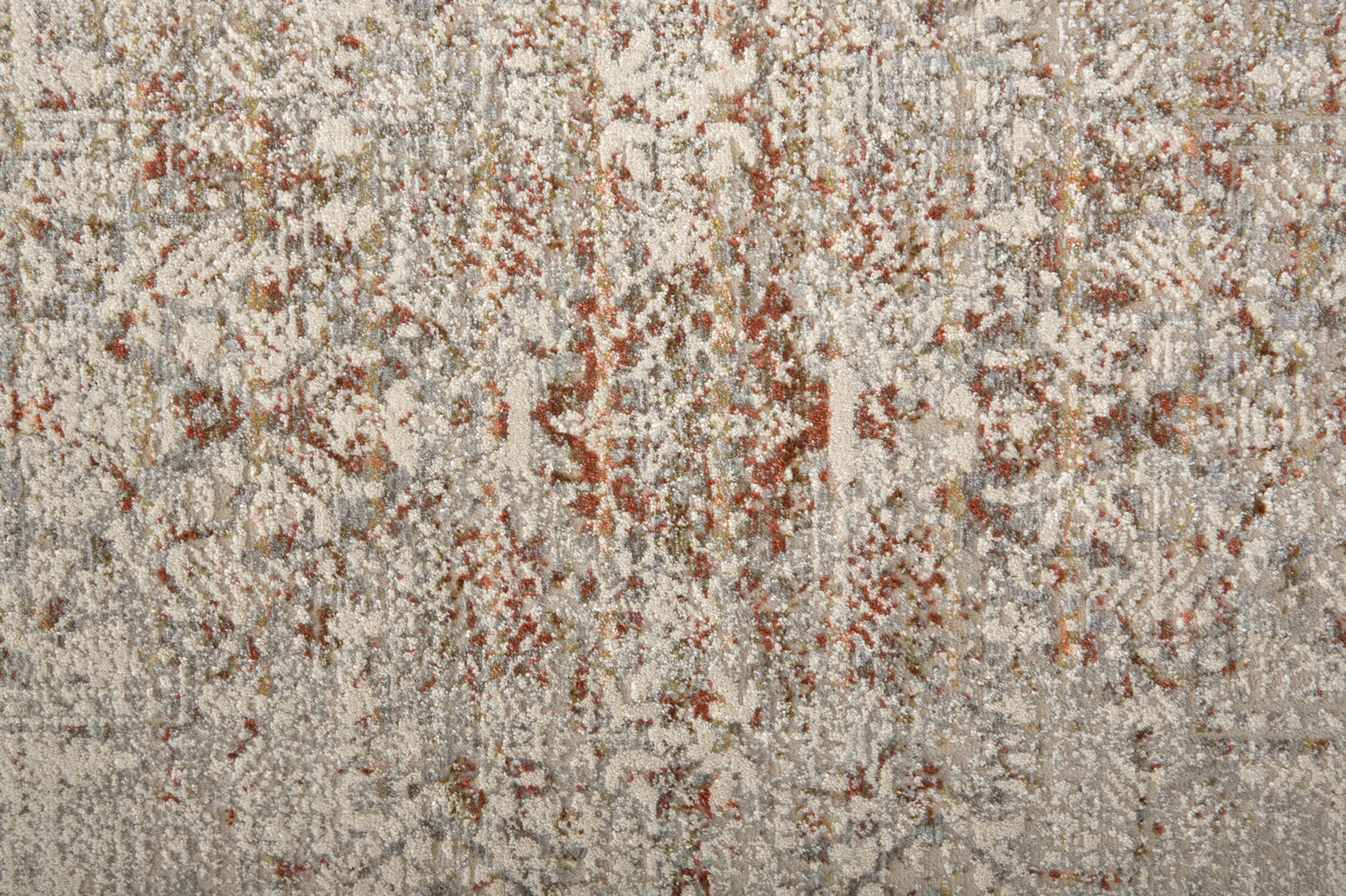 Kaia Transitional/Casual/Vintage Distressed/Medallion/Persian Tan/Ivory/Orange - Feizy Rug