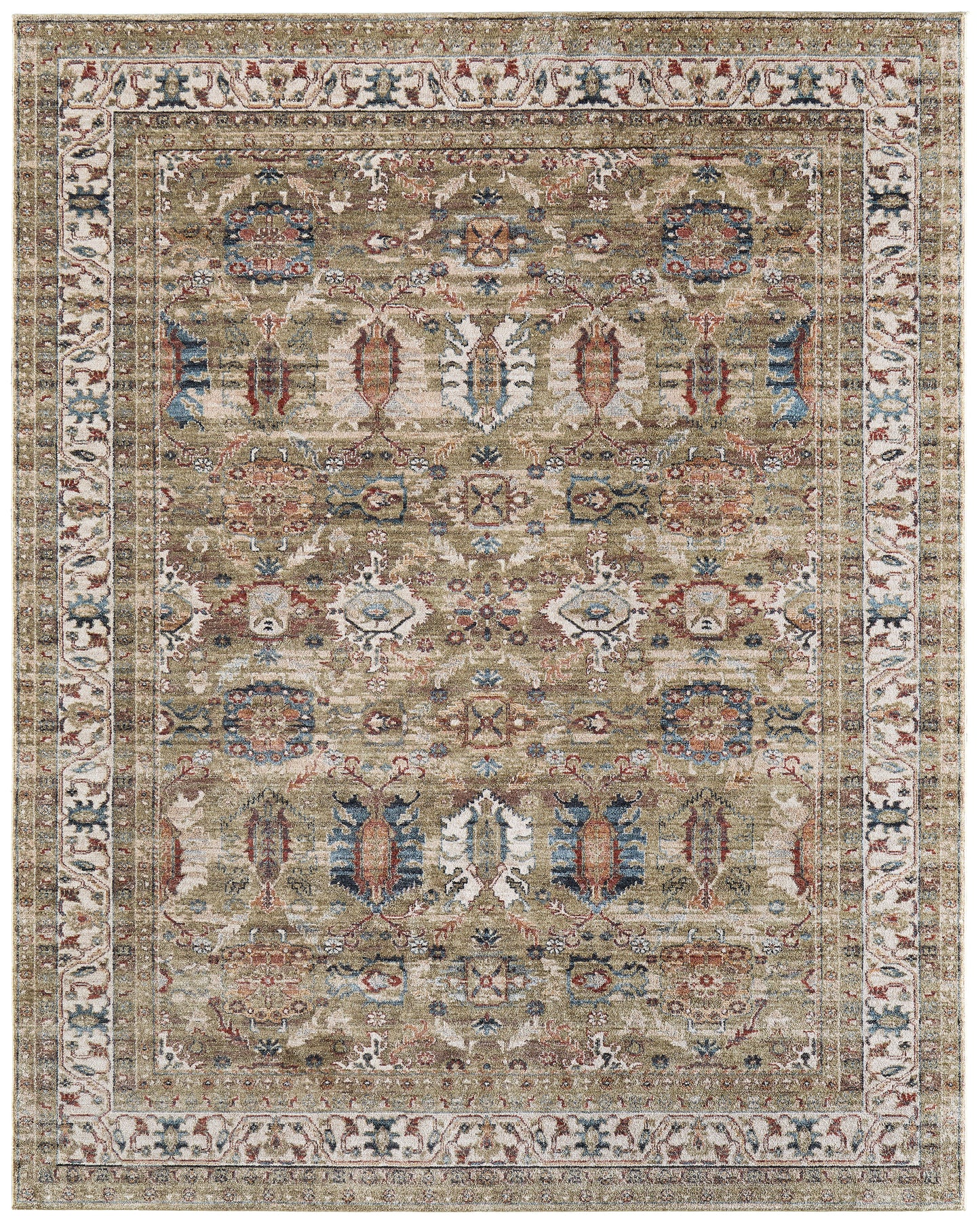 Pearson Traditional/Vintage Persian/Bordered Green/Ivory/Blue - Feizy Rug