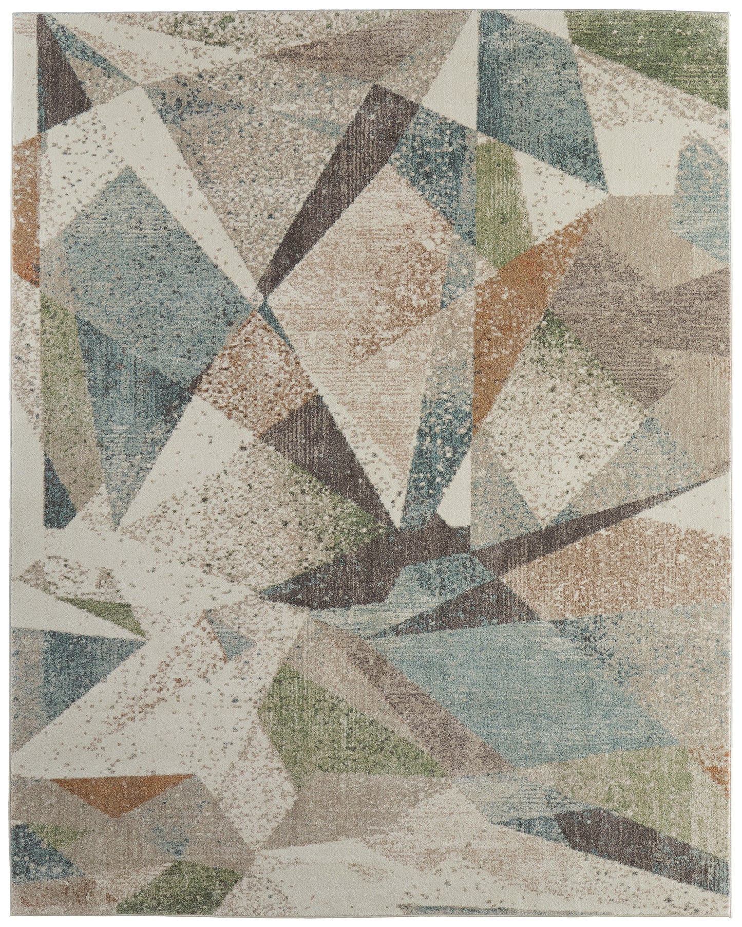 Eden Modern/Bohemian & Eclectic/Casual Color Block/Geometric/Abstract Ivory/Blue/Green - Feizy Rug