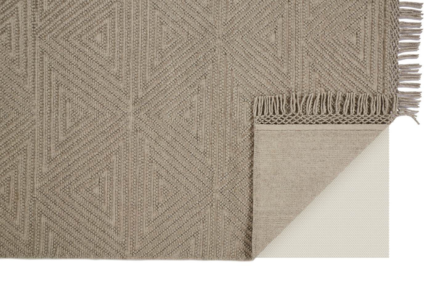 Phoenix Transitional/Farmhouse/Scandinavian Geometric/Solid Tan/Ivory - Feizy Rug