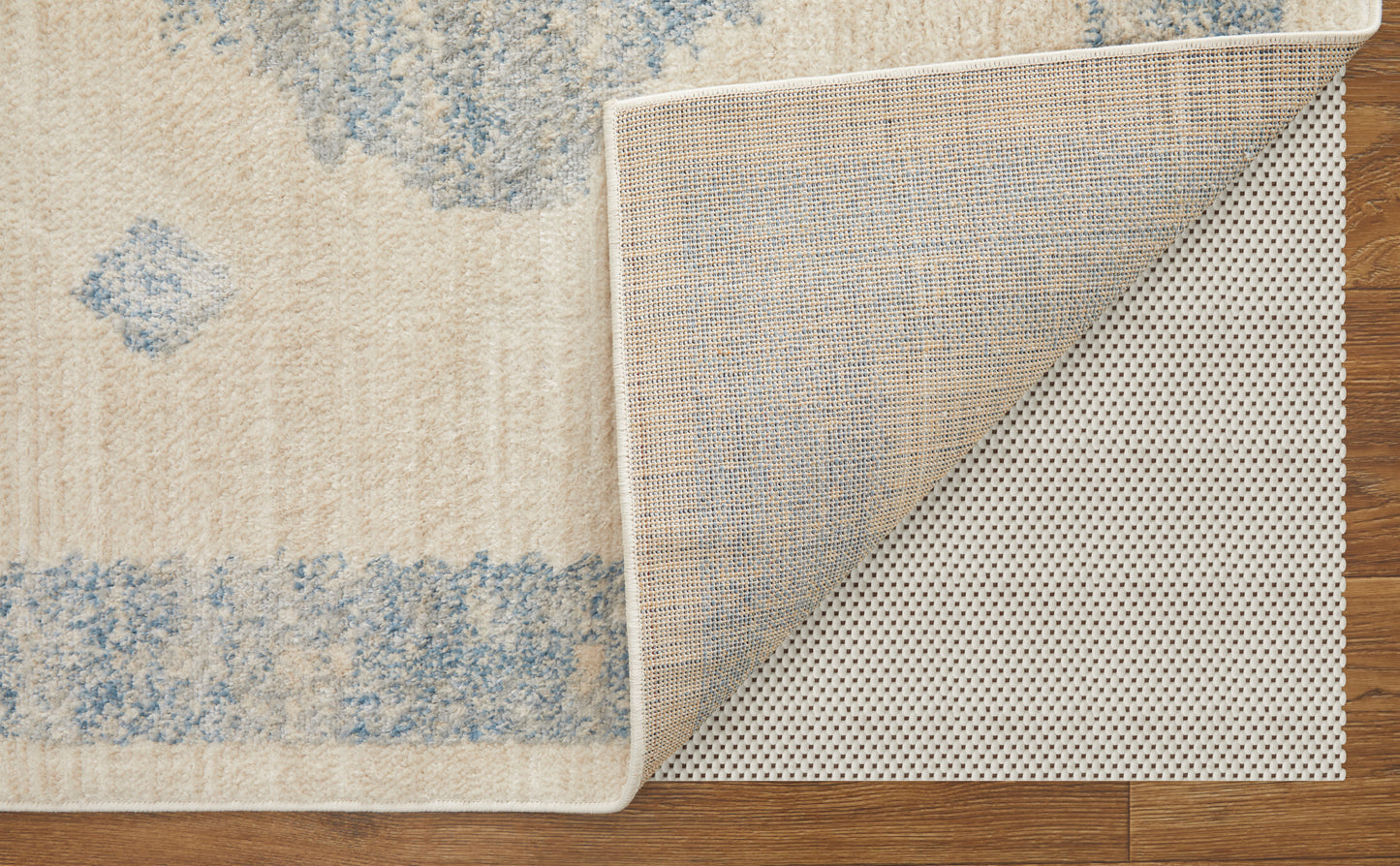 Camellia Transitional/Global Geometric/Moroccan/Distressed Blue/Ivory - Feizy Rug