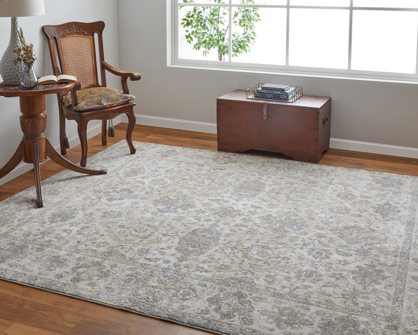 Celene Traditional/Casual/Vintage Ivory/Tan/Gray Area Rug