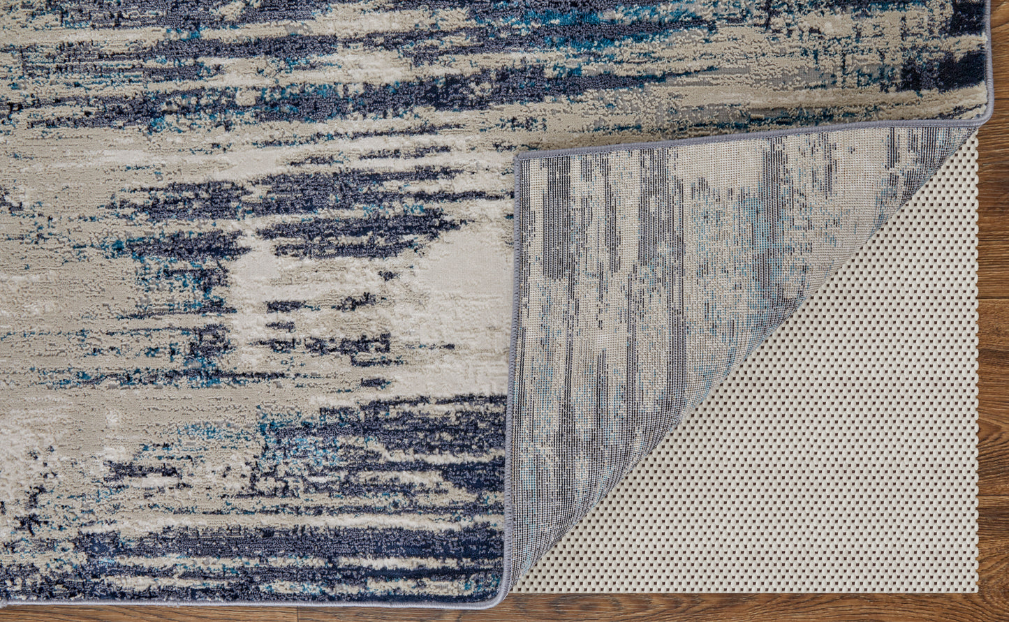 Indio Modern/Industrial/Casual Tan/Blue/Ivory Area Rug