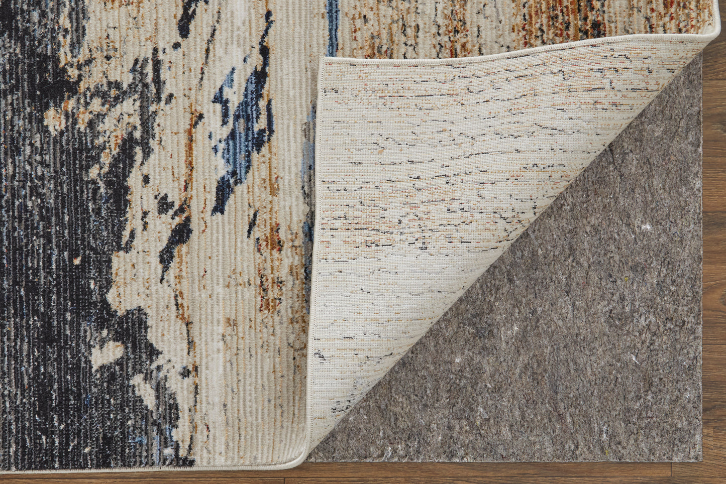 Sonora Modern/Industrial/Industrial Tan/Blue/Gray Area Rug