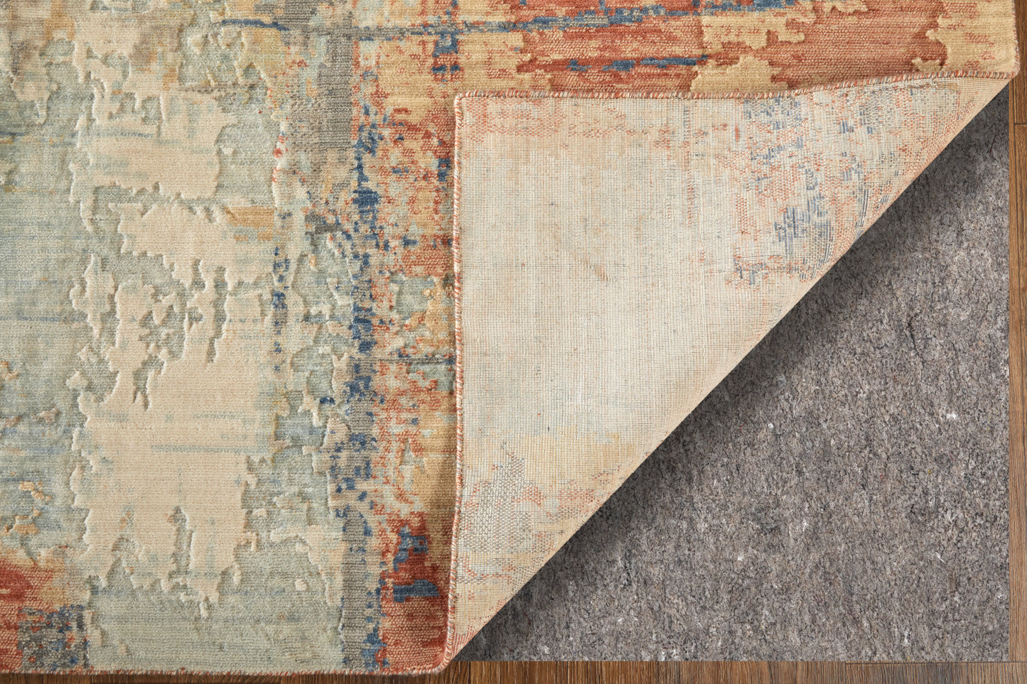 Jaxson Modern/Industrial/Bohemian & Eclectic Gray/Orange/Ivory Accent Rug