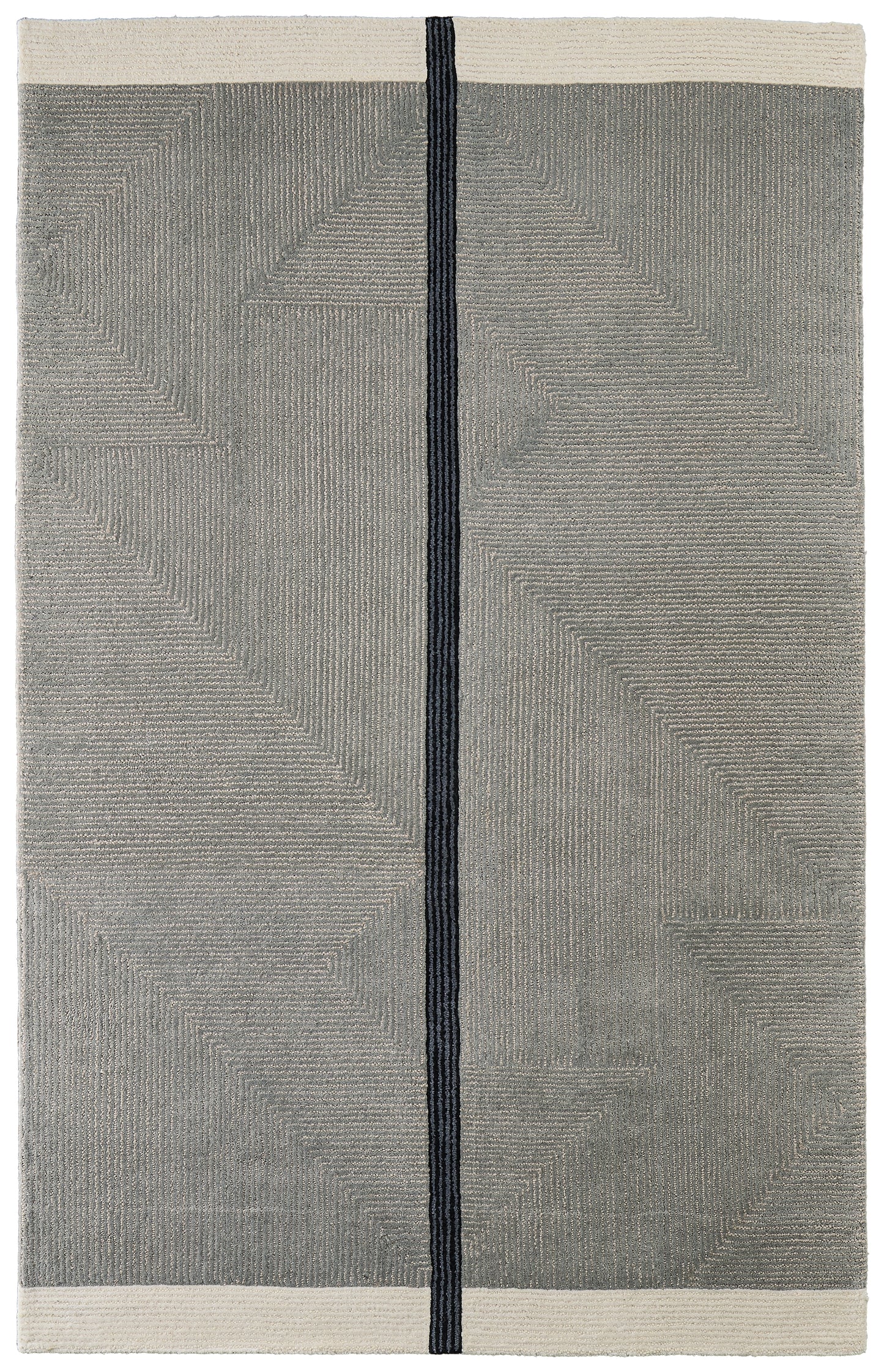 Maguire Transitional/Industrial/Mid-Century Modern Taupe/Black Accent Rug