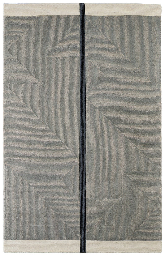 Maguire Transitional/Industrial/Mid-Century Modern Taupe/Black Accent Rug