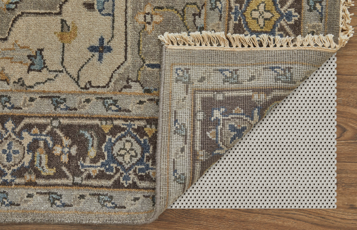Ustad Traditional/Classic/Vintage Persian/Oriental Gray/Taupe/Blue - Feizy Rug