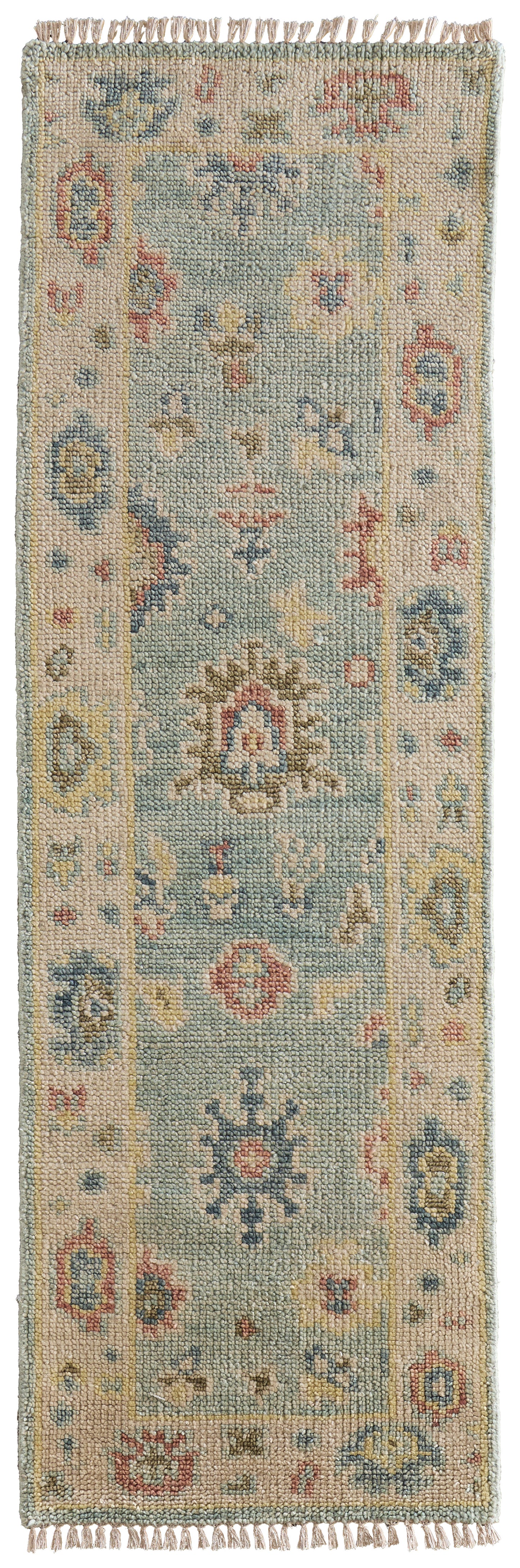 Fillmore Transitional/Bohemian & Eclectic/Craftsman Floral & Botanical/Bordered Blue/Ivory/Yellow - Feizy Rug