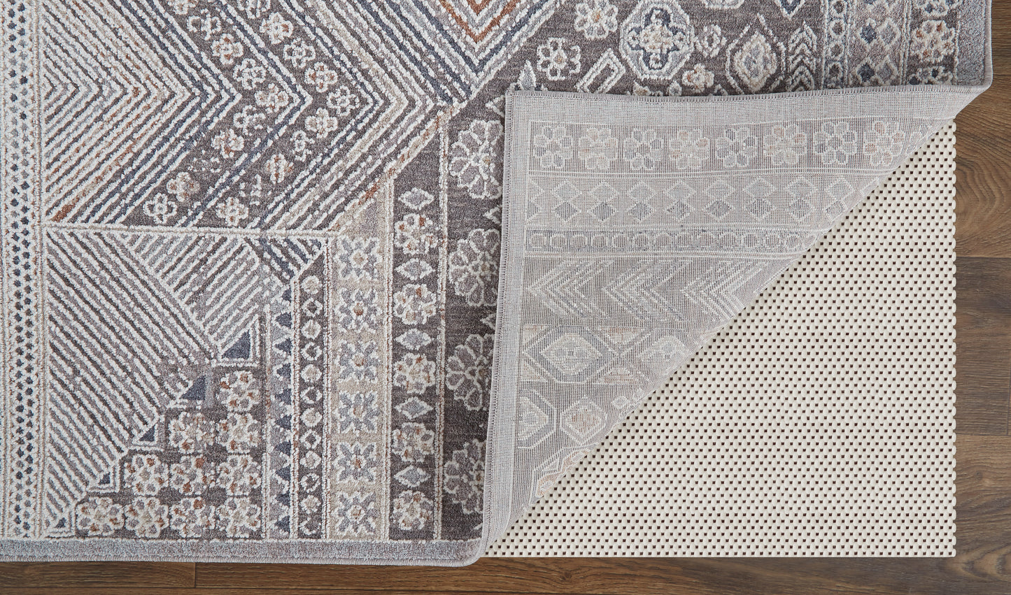 Francisco Transitional/Southwestern/Mid-Century Modern Medallion/Geometric/Distressed Ivory/Gray - Feizy Rug