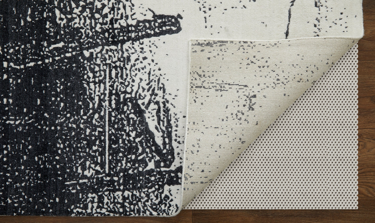 Coda Modern/Industrial/Global Abstract/Watercolor Black/White 8927 - Feizy Rug
