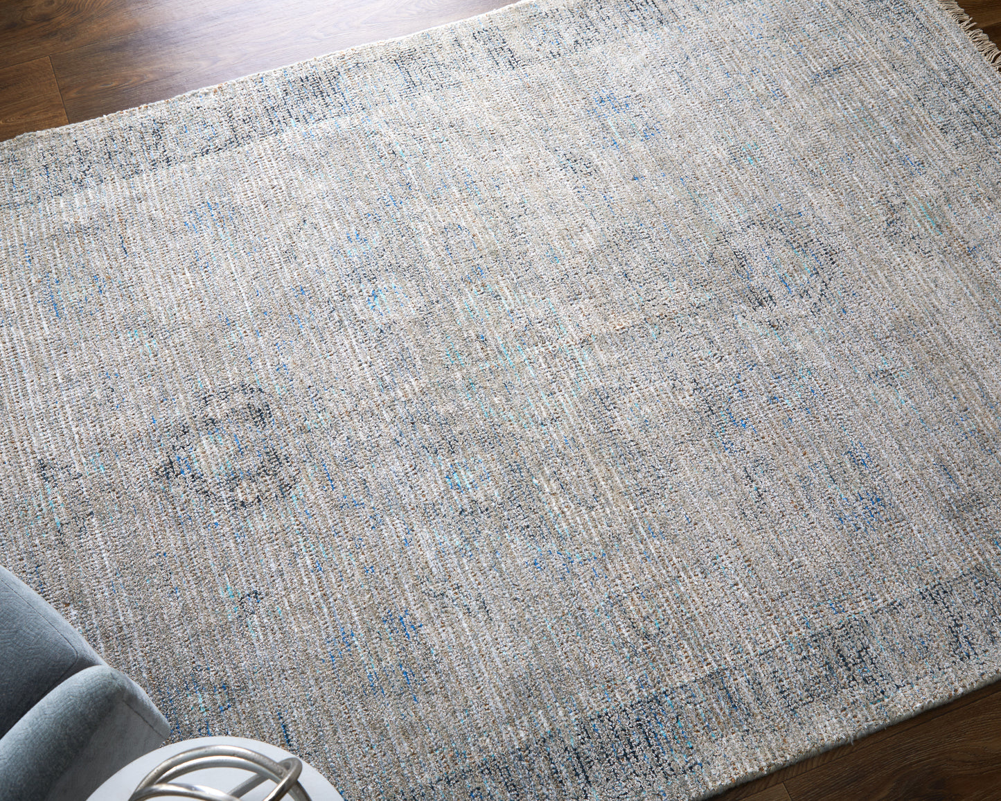 Caldwell Transitional/Bohemian & Eclectic/Casual Distressed/Bordered Gray/Blue/Taupe - Feizy Rug