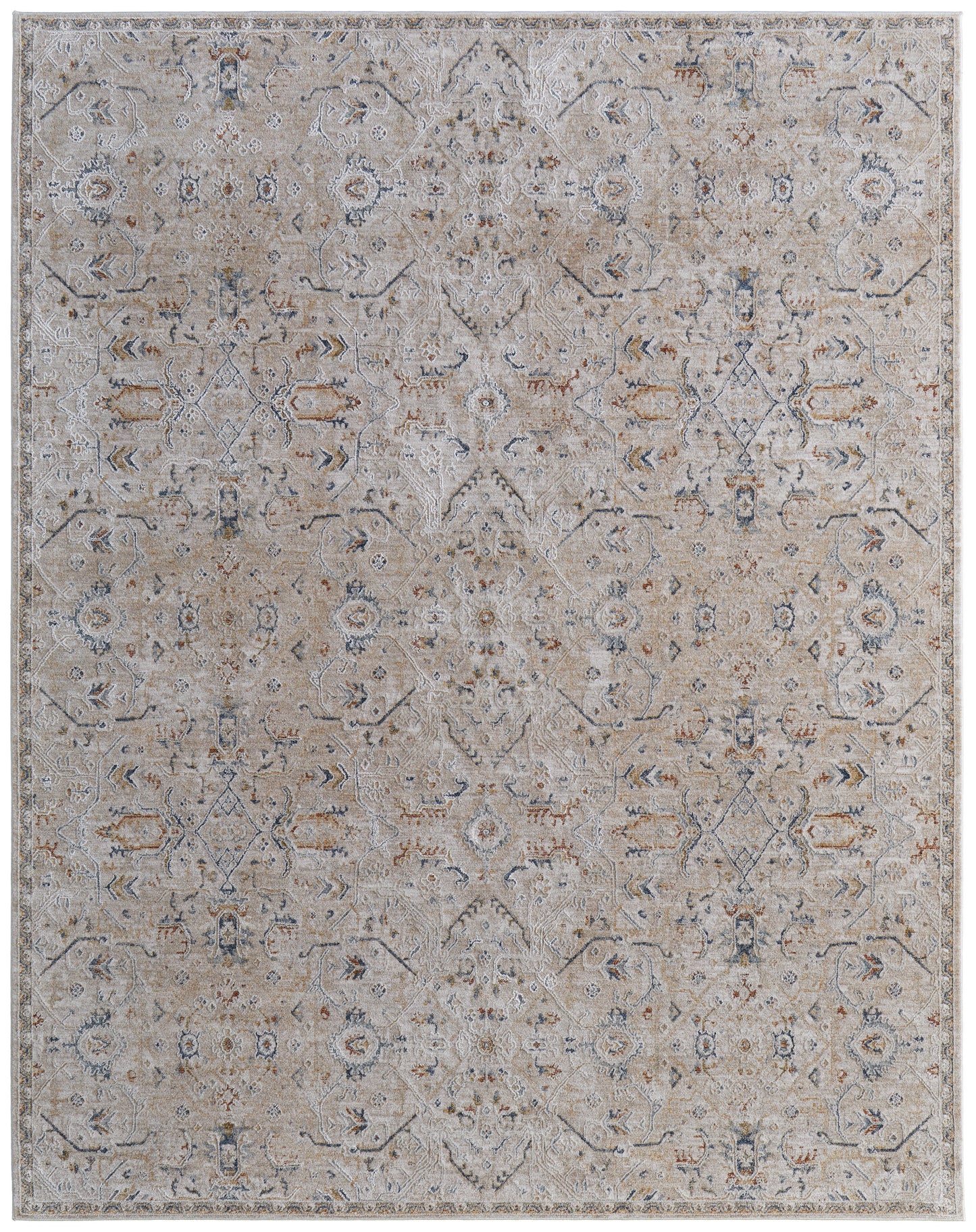 Pasha Transitional/Bohemian & Eclectic/Global Taupe/Ivory/Blue Accent Rug  Feizy Rugs Small Parcel,Feizy Rugs,Pasha,Taupe/Ivory/Blue,2' x 3',Accent Rug,Polyester,Transitional/Bohemian & Eclectic/Global,Turkey