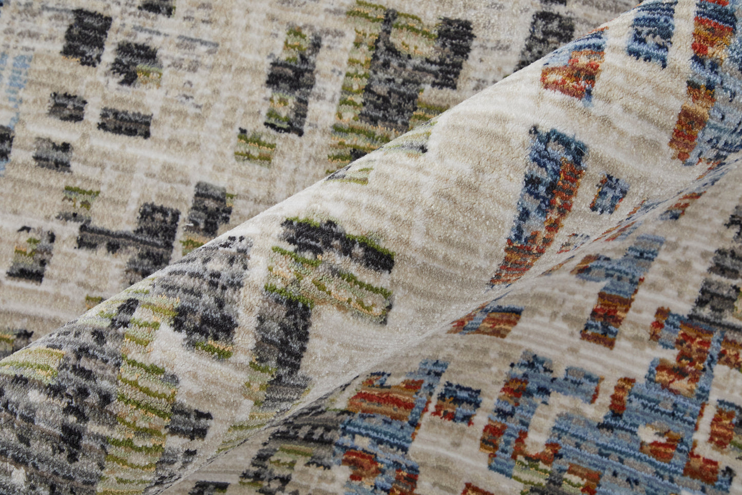 Sonora Modern/Casual/Mid-Century Modern Ivory/Green/Blue Accent Rug  Feizy Rugs Small Parcel,Feizy Rugs,Sonora,Ivory/Green/Blue,2' x 3',Accent Rug,Polypropylene/Polyester/Viscose,Modern/Casual/Mid-Century Modern,Turkey