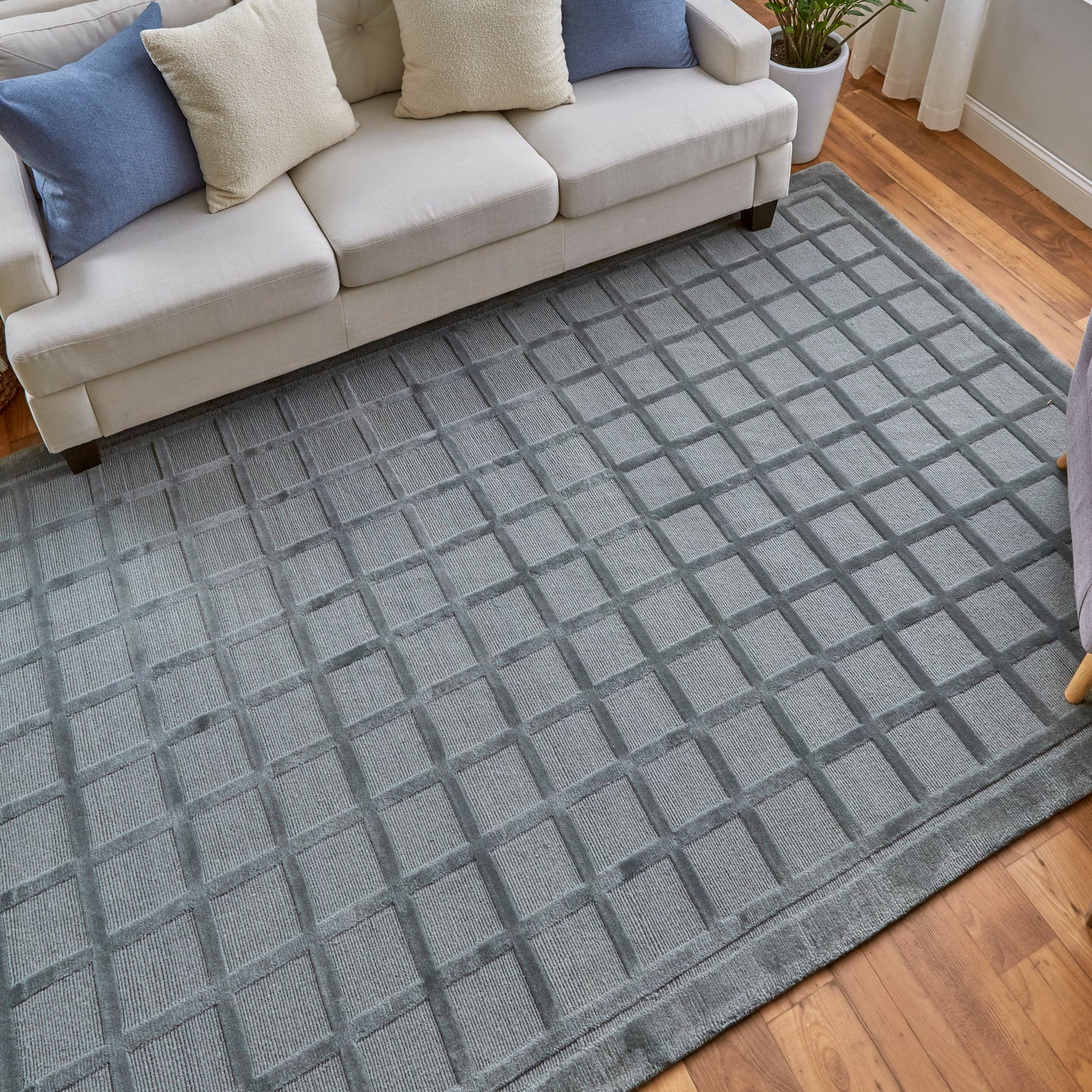 Channels Modern/Global Geometric Gray/Blue - Feizy Rug