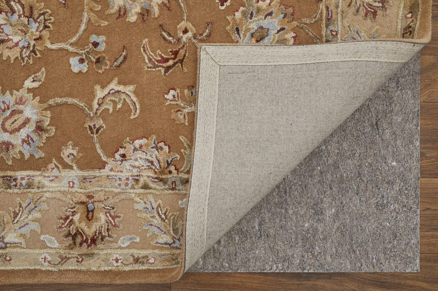 Prescott Traditional/French & Victorian/Bohemian & Eclectic Floral & Botanical/Bordered Tan/Ivory - Feizy Rug