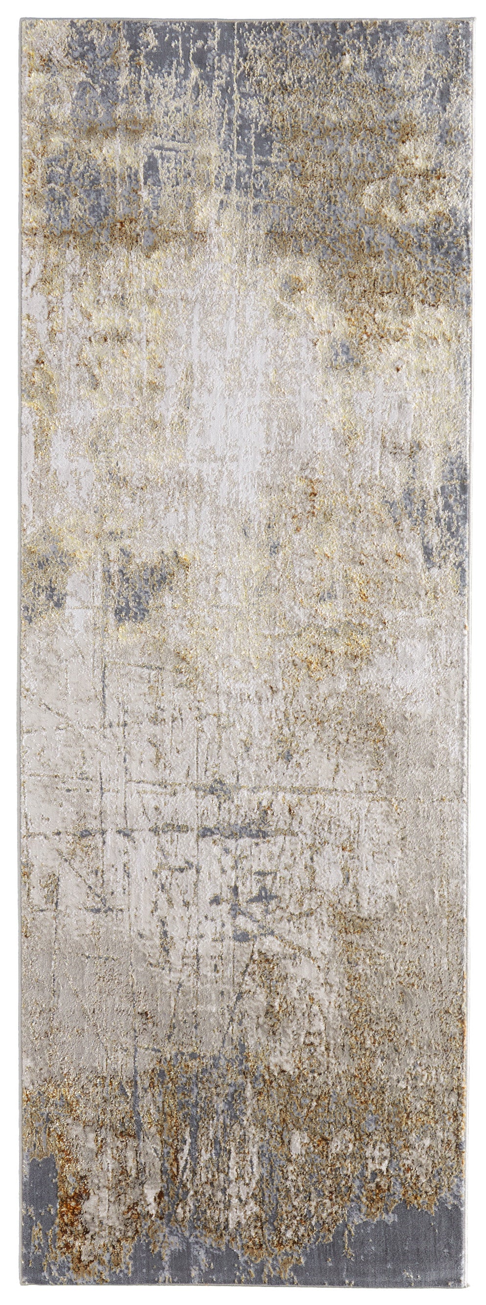 Aura Modern/Luxury & Glam/Bohemian & Eclectic Ivory/Brown/Gray Runner  Feizy Rugs Small Parcel,Feizy Rugs,Aura,Ivory/Brown/Gray,2'10" x 7'10",Runner,Polyester/Polypropylene,Modern/Luxury & Glam/Bohemian & Eclectic,Turkey