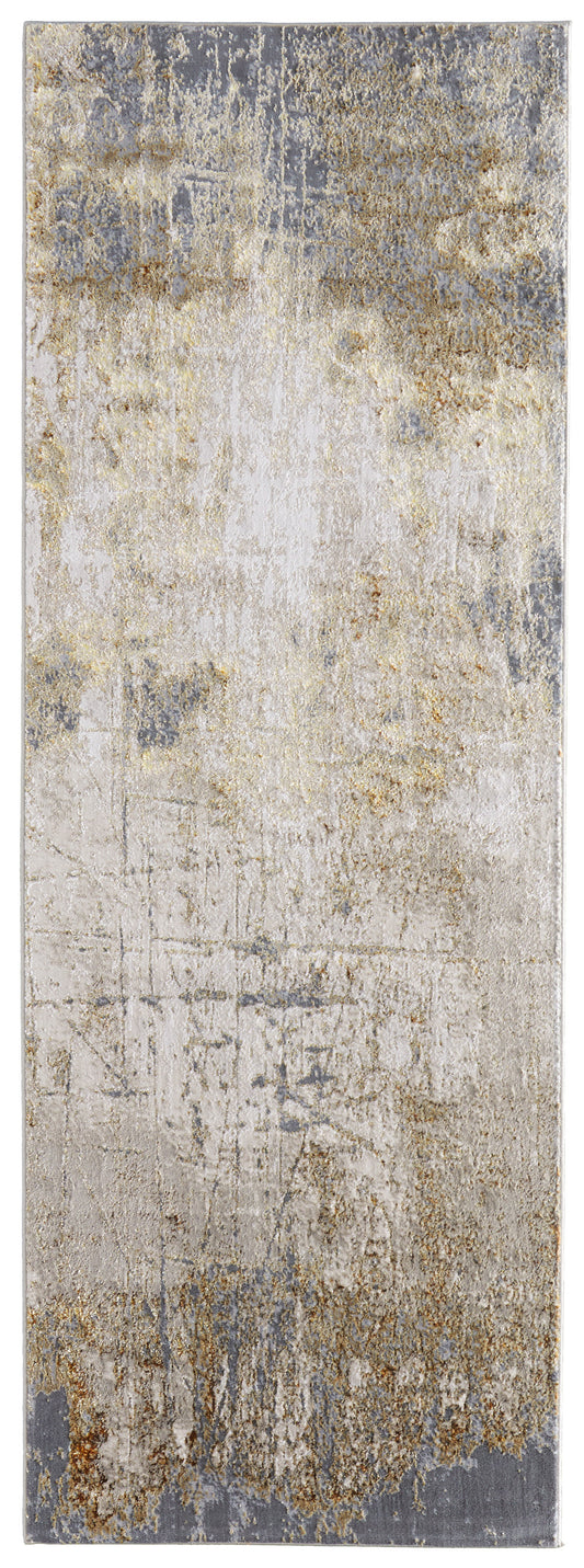 Aura Modern/Luxury & Glam/Bohemian & Eclectic Ivory/Brown/Gray Runner  Feizy Rugs Small Parcel,Feizy Rugs,Aura,Ivory/Brown/Gray,2'10" x 7'10",Runner,Polyester/Polypropylene,Modern/Luxury & Glam/Bohemian & Eclectic,Turkey