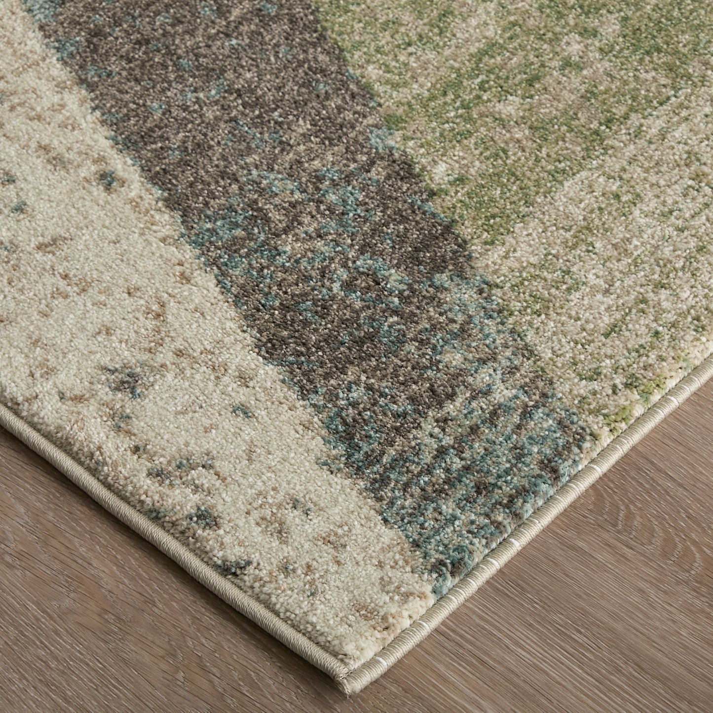 Eden Modern/Bohemian & Eclectic/Casual Color Block/Geometric/Abstract Ivory/Blue/Green - Feizy Rug