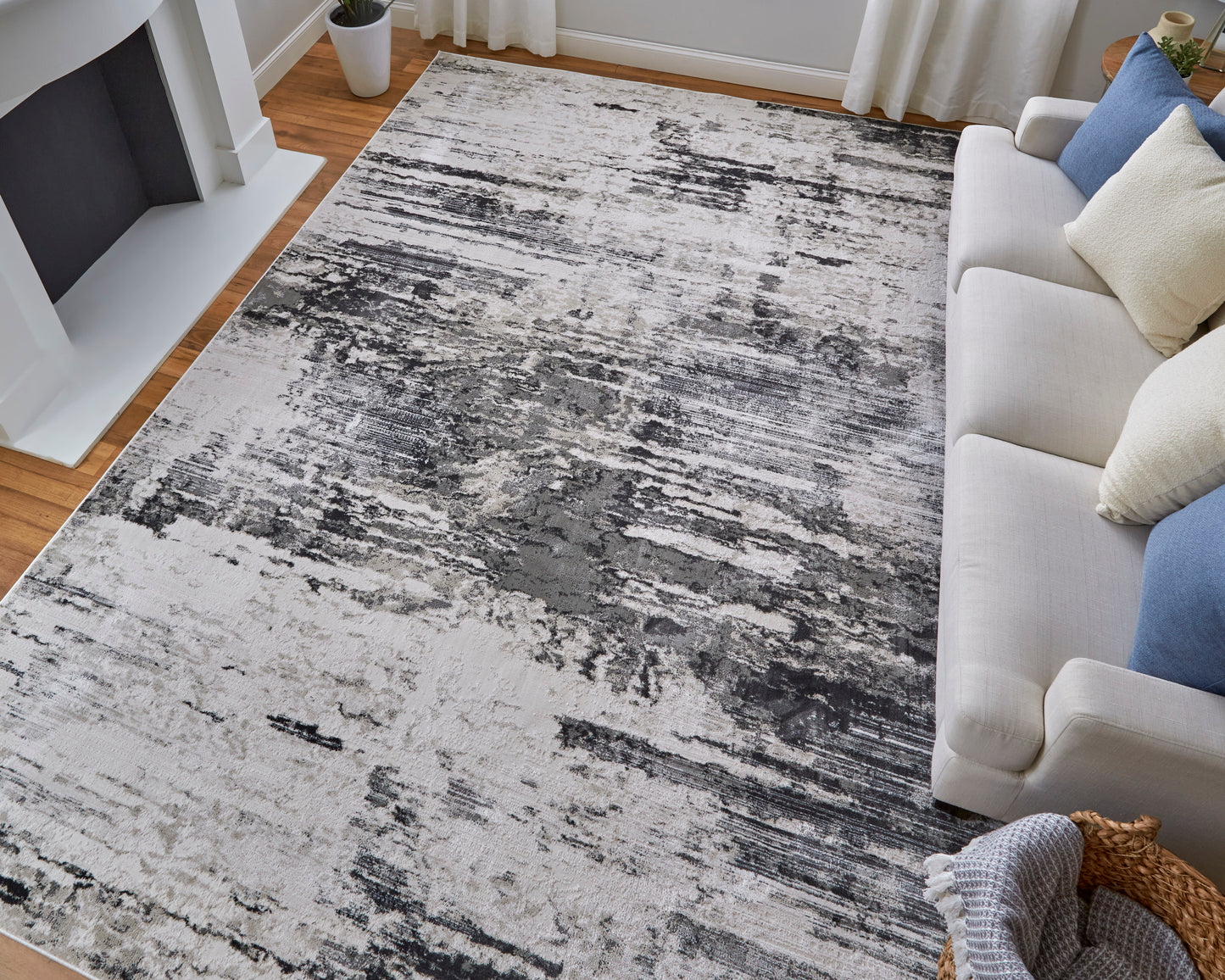 Prasad Modern/Bohemian & Eclectic/Industrial Ivory/Gray/Taupe Area Rug