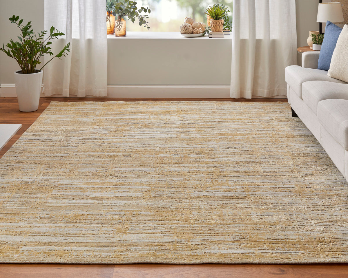 Eastfield Modern Abstract Yellow/Ivory/Gold 69FQ - Feizy Rug