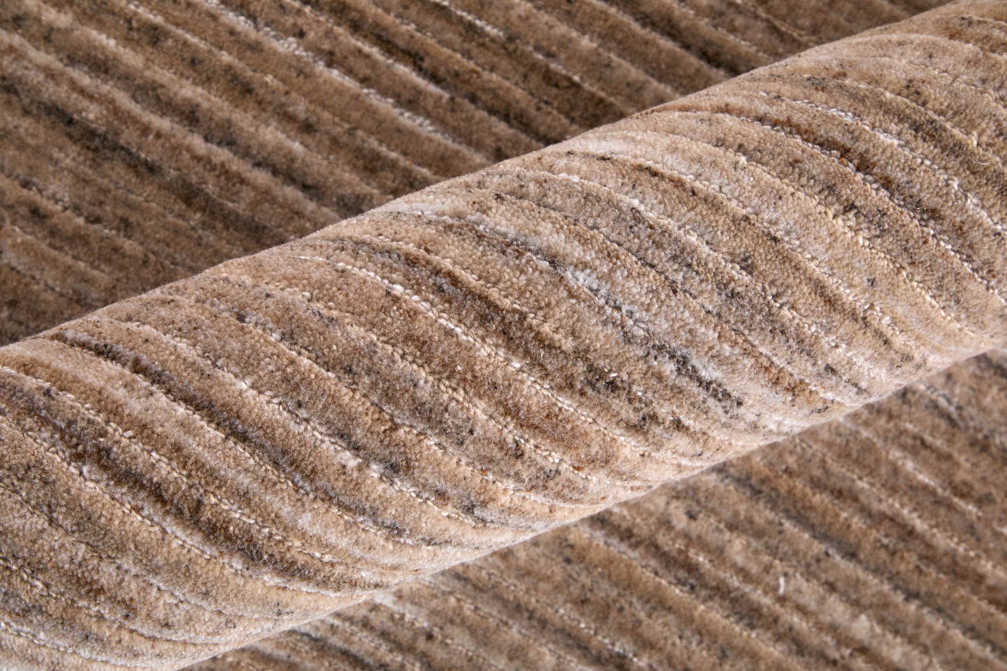 Lakewood Modern/Casual Solid/Distressed/Stripes Tan/Brown/Gray - Feizy Rug