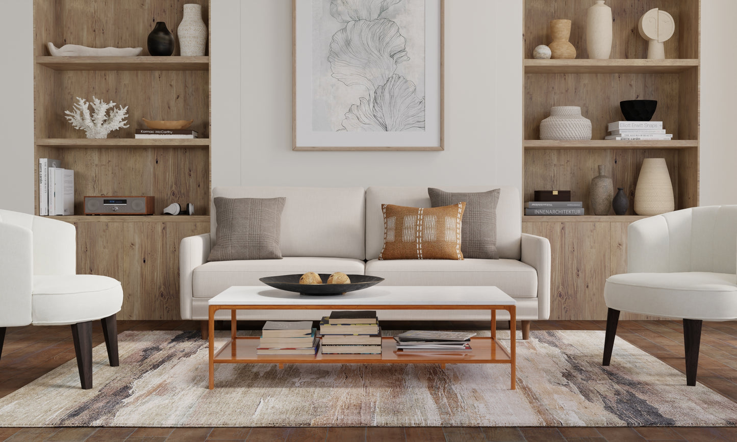 Pearson Modern/Industrial Abstract/Watercolor/Distressed Green/Ivory/Brown - Feizy Rug