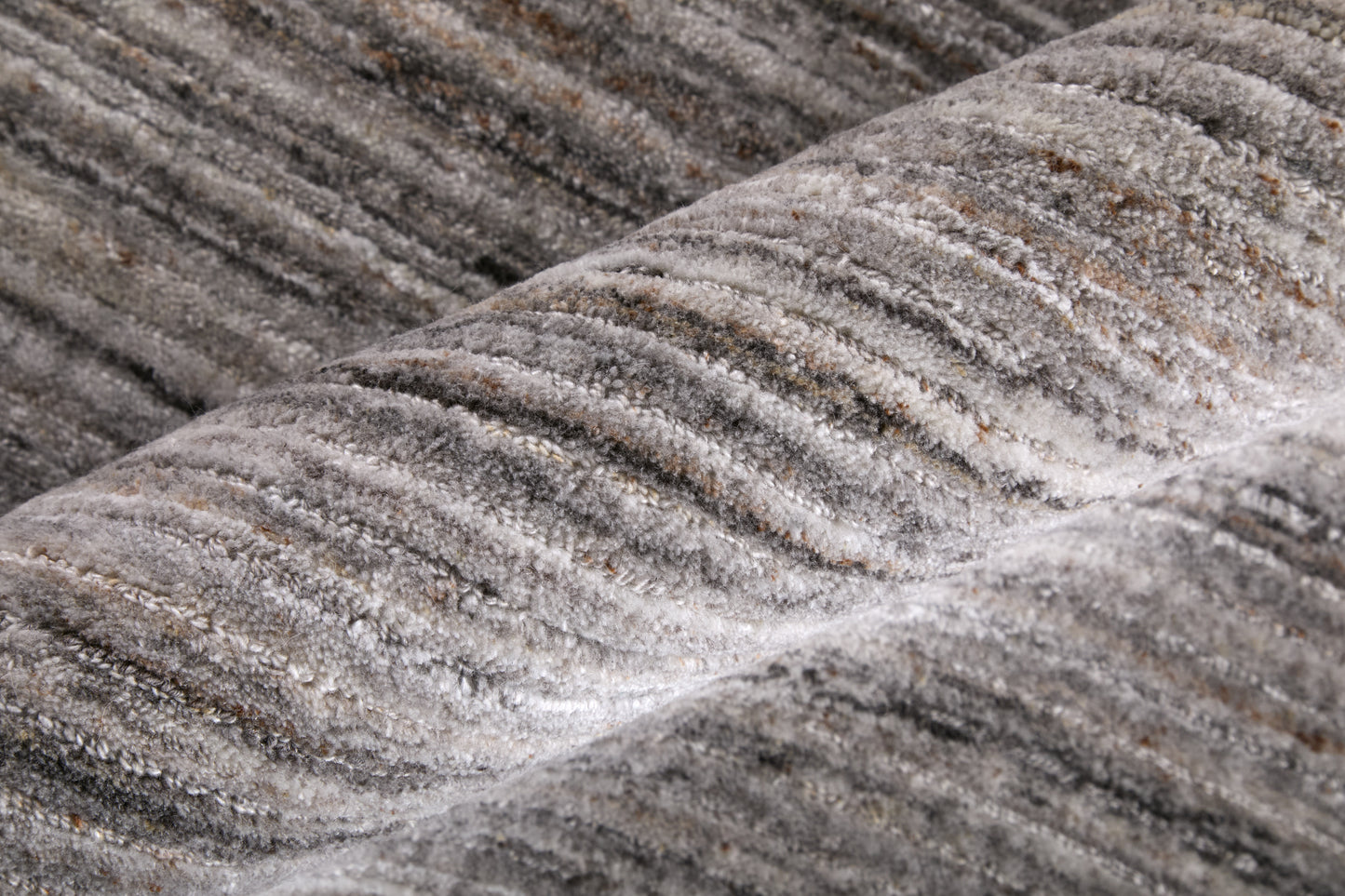 Lakewood Modern/Casual Solid/Distressed/Stripes Gray/Black/Brown - Feizy Rug