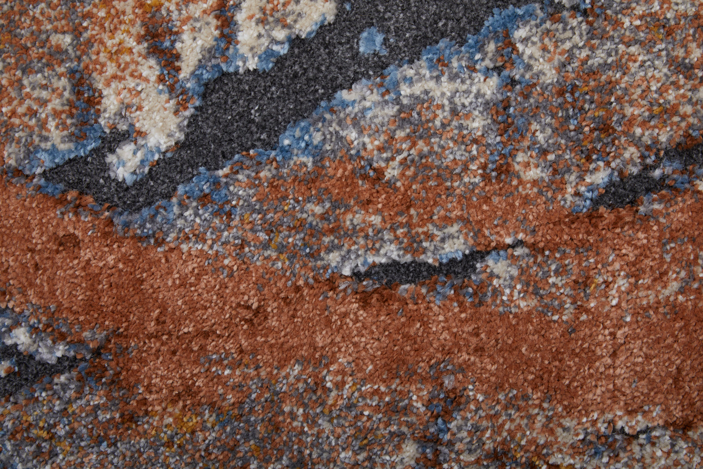 Gilmore Modern/Bohemian & Eclectic Watercolor/Abstract Blue/Orange/Gray - Feizy Rug